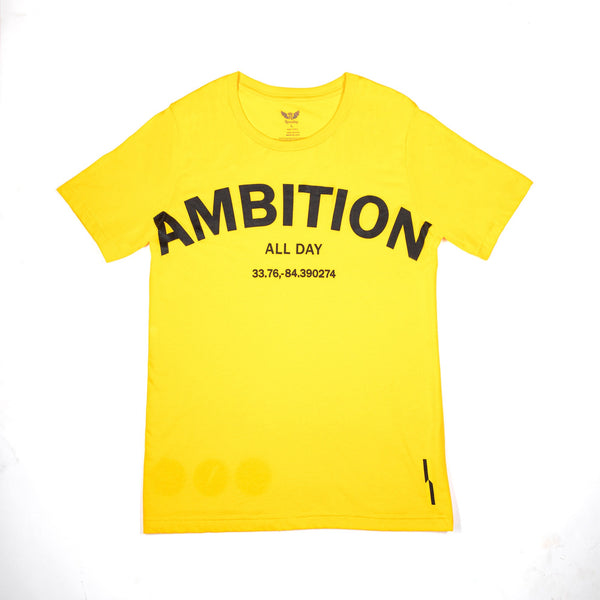 MEN’S “AMBITION” GRAPHIC TEE - YELLOW