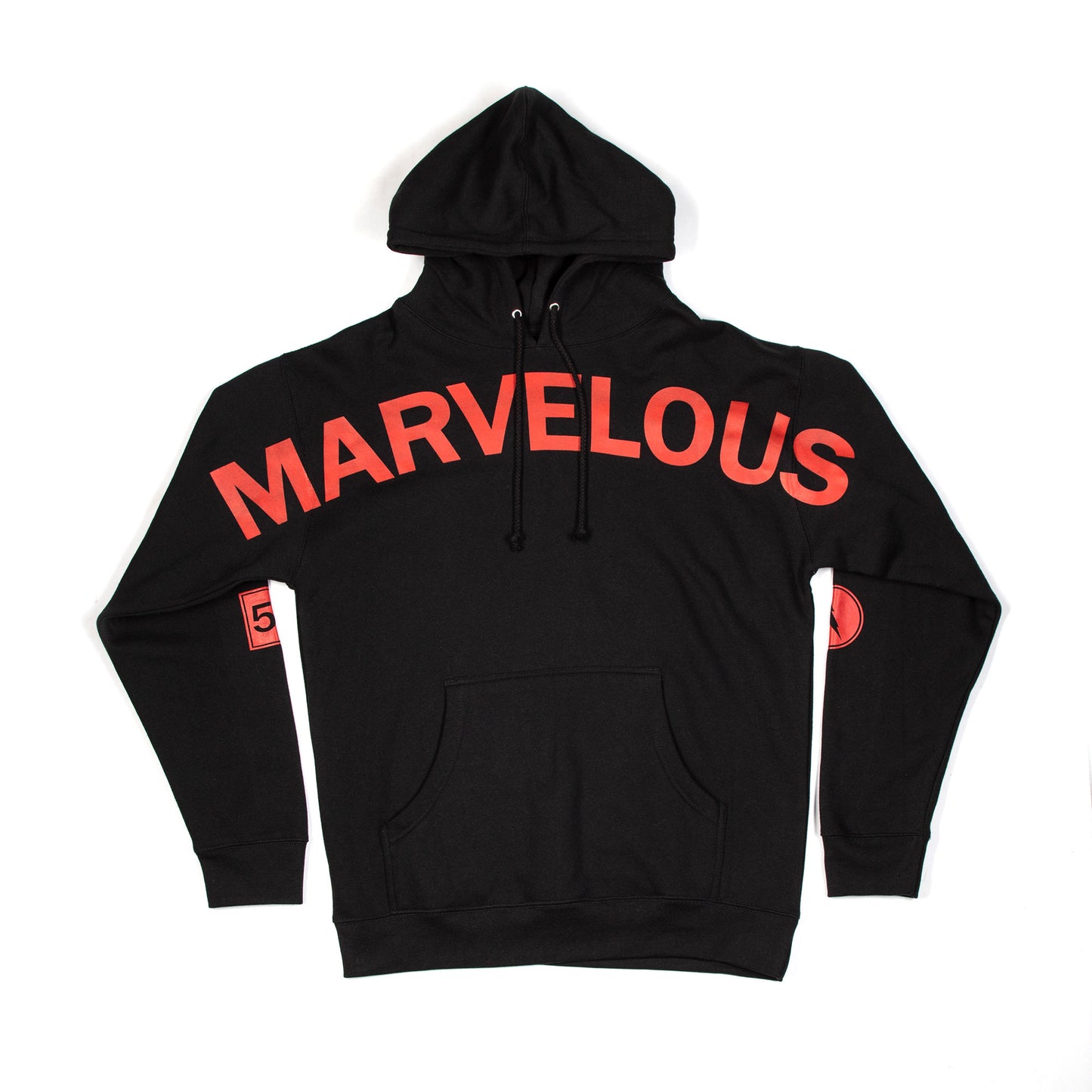 MEN’S “MARVELOUS” BLACK/RED GRAPHIC HOODIE