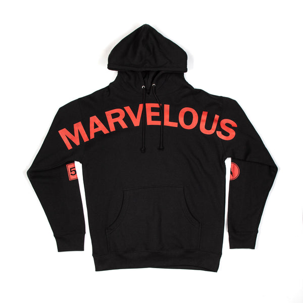 MEN’S “MARVELOUS” BLACK/RED GRAPHIC HOODIE