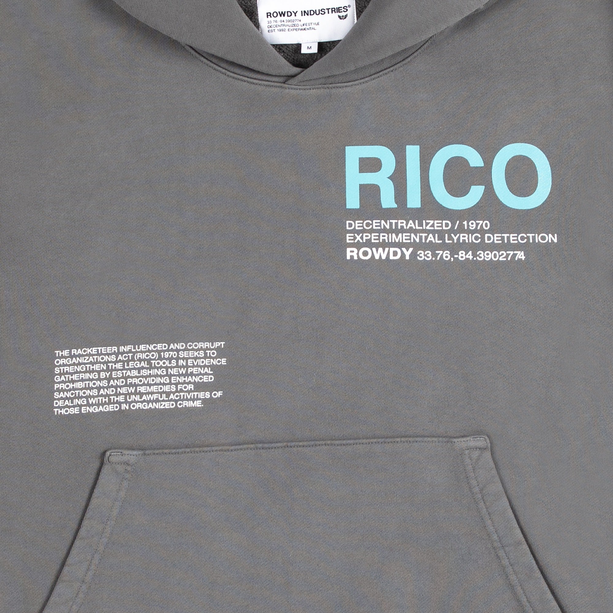 ROWDY RICO HOODIE GREY