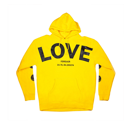 MEN’S “LOVE” YELLOW GRAPHIC HOODIE